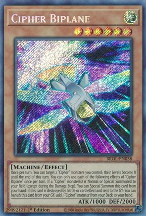 Cipher Biplane (BROL-EN038) - Brothers of Legend 1st Edition - Premium Yugioh Single from Konami - Just $0.24! Shop now at Game Crave Tournament Store