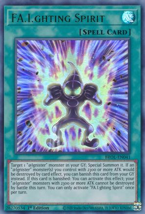 FA.I.ghting Spirit (BROL-EN041) - Brothers of Legend 1st Edition - Premium Yugioh Single from Konami - Just $0.08! Shop now at Game Crave Tournament Store