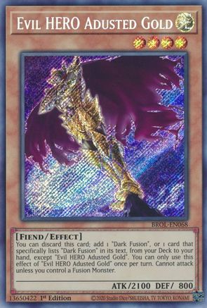 Evil HERO Adusted Gold (BROL-EN068) - Brothers of Legend 1st Edition - Premium Yugioh Single from Konami - Just $3.71! Shop now at Game Crave Tournament Store