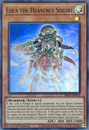 Edea the Heavenly Squire (BROL-EN078) - Brothers of Legend 1st Edition - Premium Yugioh Single from Konami - Just $0.25! Shop now at Game Crave Tournament Store