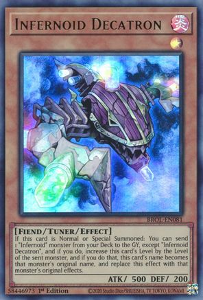 Infernoid Decatron (BROL-EN081) - Brothers of Legend 1st Edition - Premium Yugioh Single from Konami - Just $0.25! Shop now at Game Crave Tournament Store