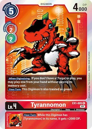 Tyrannomon (EX1-005) - Classic Collection Foil - Premium Digimon Single from Bandai - Just $0.25! Shop now at Game Crave Tournament Store