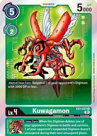 Kuwagamon (EX1-037) - Classic Collection Foil - Premium Digimon Single from Bandai - Just $0.08! Shop now at Game Crave Tournament Store