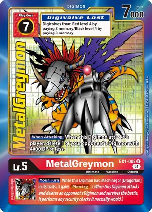 MetalGreymon (Alternate Art) (EX1-008) - Classic Collection Foil - Premium Digimon Single from Bandai - Just $6.76! Shop now at Game Crave Tournament Store
