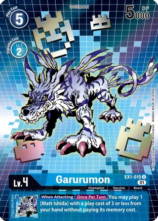 Garurumon (Alternate Art) (EX1-015) - Classic Collection Foil - Premium Digimon Single from Bandai - Just $4.08! Shop now at Game Crave Tournament Store