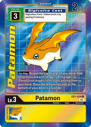 Patamon (Alternate Art) (EX1-024) - Classic Collection Foil - Premium Digimon Single from Bandai - Just $0.70! Shop now at Game Crave Tournament Store