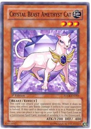 Crystal Beast Amethyst Cat (FOTB-EN002) - Force of the Breaker 1st Edition - Premium Yugioh Single from Konami - Just $0.25! Shop now at Game Crave Tournament Store