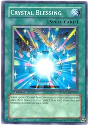 Crystal Blessing (FOTB-EN034) - Force of the Breaker 1st Edition - Premium Yugioh Single from Konami - Just $0.25! Shop now at Game Crave Tournament Store