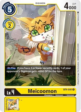 Meicoomon (BT4-041) - Revision Pack Cards - Premium Digimon Single from Bandai - Just $0.25! Shop now at Game Crave Tournament Store