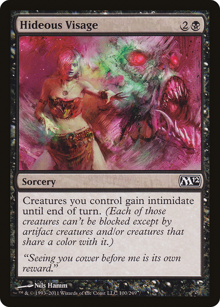 Hideous Visage (M12-100) - Magic 2012 - Premium MTG Single from Wizards of the Coast - Just $0.25! Shop now at Game Crave Tournament Store