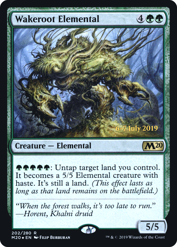Wakeroot Elemental (PM20-202S) - Core Set 2020 Promos Foil - Premium MTG Single from Wizards of the Coast - Just $0.11! Shop now at Game Crave Tournament Store