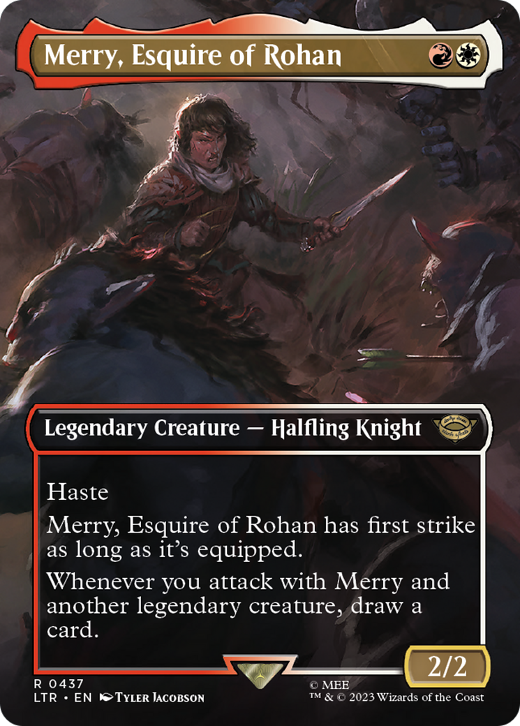 Merry, Esquire of Rohan (LTR-437) - The Lord of the Rings: Tales of Middle-earth (Borderless) - Premium MTG Single from Wizards of the Coast - Just $0.18! Shop now at Game Crave Tournament Store