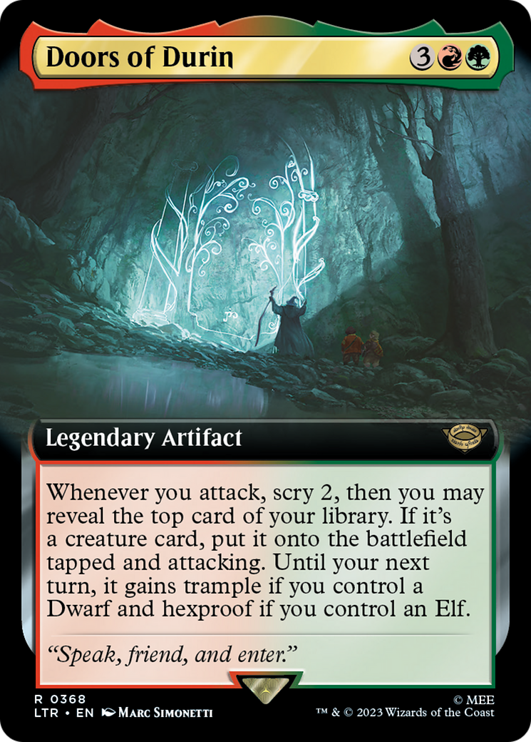 Doors of Durin (LTR-368) - The Lord of the Rings: Tales of Middle-earth: (Extended Art) Foil - Premium MTG Single from Wizards of the Coast - Just $1.44! Shop now at Game Crave Tournament Store