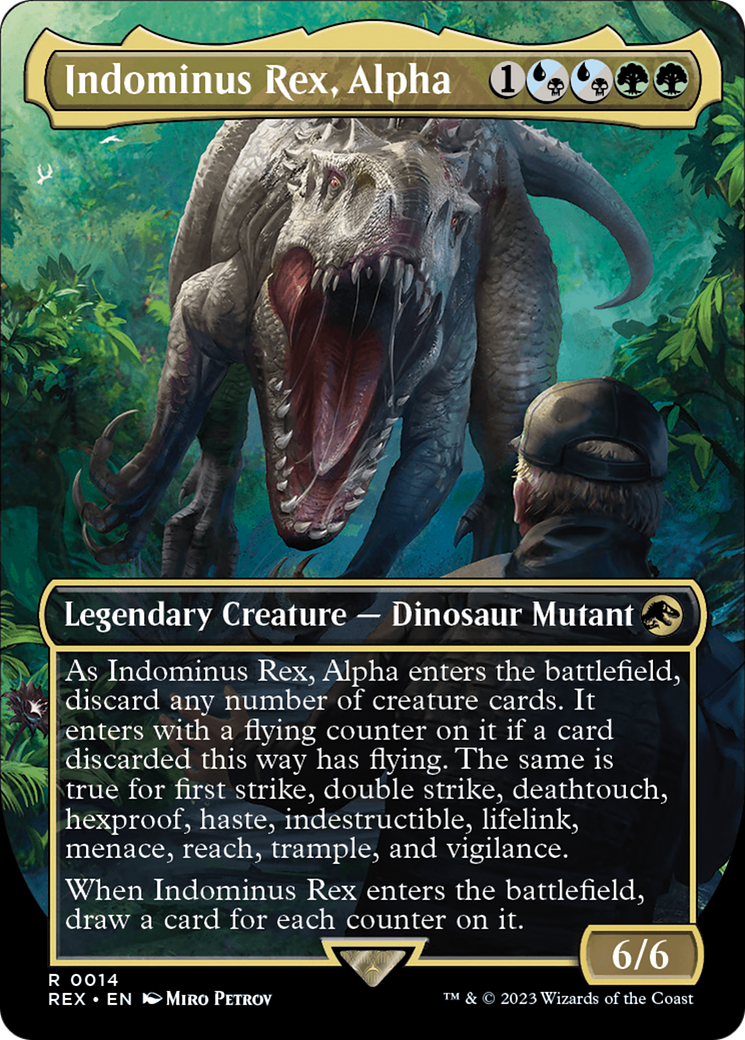 Indominus Rex, Alpha (REX-014) - Jurassic World Collection (Borderless) Foil - Premium MTG Single from Wizards of the Coast - Just $4.46! Shop now at Game Crave Tournament Store