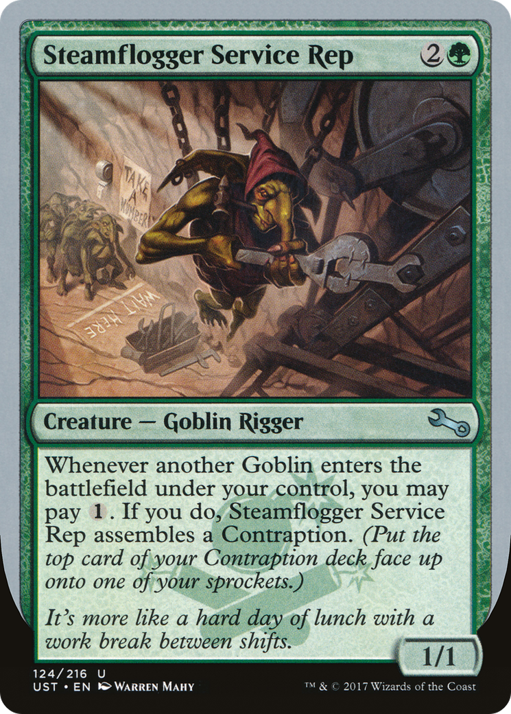 Steamflogger Service Rep (UST-124) - Unstable Foil - Premium MTG Single from Wizards of the Coast - Just $0.45! Shop now at Game Crave Tournament Store