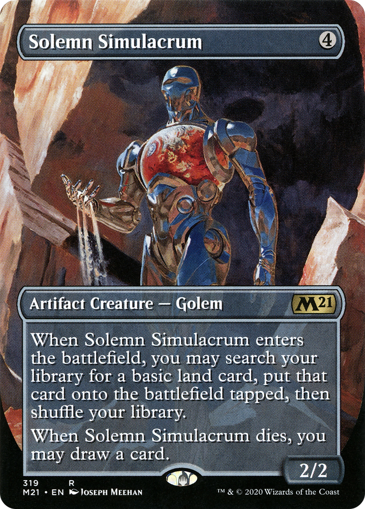 Solemn Simulacrum (M21-319) - Core Set 2021 (Borderless) Foil - Premium MTG Single from Wizards of the Coast - Just $0.59! Shop now at Game Crave Tournament Store