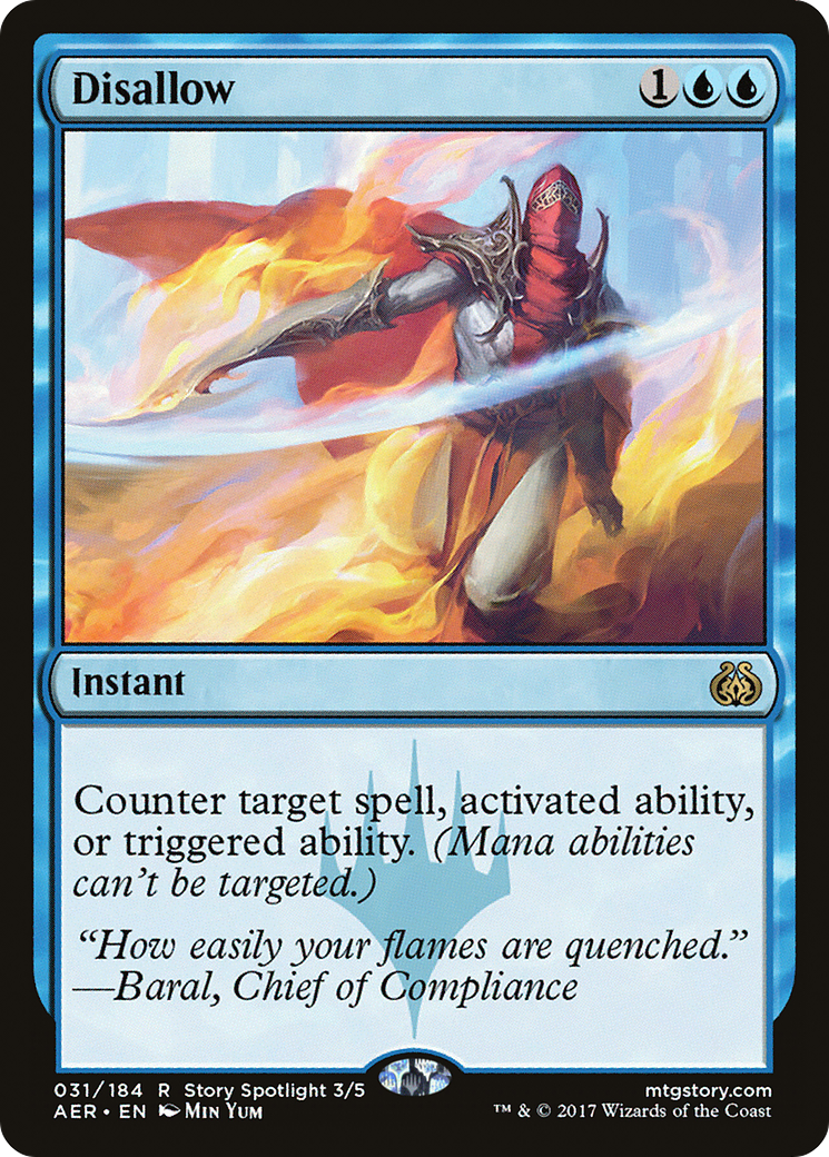 Disallow (AER-031) - Aether Revolt - Premium MTG Single from Wizards of the Coast - Just $0.55! Shop now at Game Crave Tournament Store