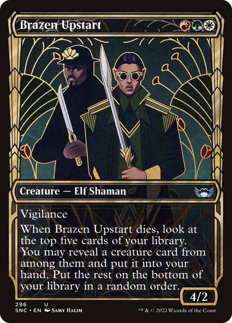 Brazen Upstart (SNC-296) - Streets of New Capenna: (Showcase) - Premium MTG Single from Wizards of the Coast - Just $0.08! Shop now at Game Crave Tournament Store