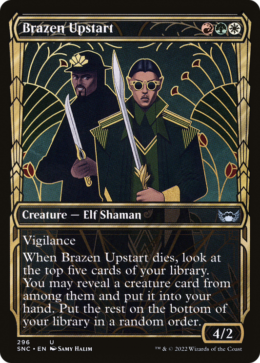Brazen Upstart (SNC-296) - Streets of New Capenna: (Showcase) - Premium MTG Single from Wizards of the Coast - Just $0.08! Shop now at Game Crave Tournament Store