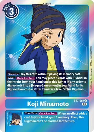 Koji Minamoto (BT7-087) - Next Adventure Foil - Premium Digimon Single from Bandai - Just $0.84! Shop now at Game Crave Tournament Store