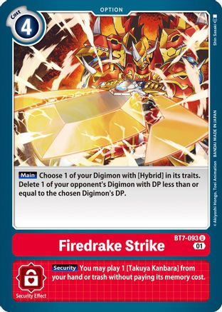 Firedrake Strike (BT7-093) - Next Adventure - Premium Digimon Single from Bandai - Just $0.25! Shop now at Game Crave Tournament Store