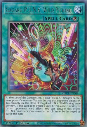 Gagaku-P.U.N.K. Wild Picking (GRCR-EN009) - The Grand Creators 1st Edition - Premium Yugioh Single from Konami - Just $0.25! Shop now at Game Crave Tournament Store