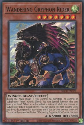 Wandering Gryphon Rider (GRCR-EN028) - The Grand Creators 1st Edition - Premium Yugioh Single from Konami - Just $0.08! Shop now at Game Crave Tournament Store