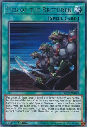 Ties of the Brethren (GRCR-EN053) - The Grand Creators 1st Edition - Premium Yugioh Single from Konami - Just $0.25! Shop now at Game Crave Tournament Store