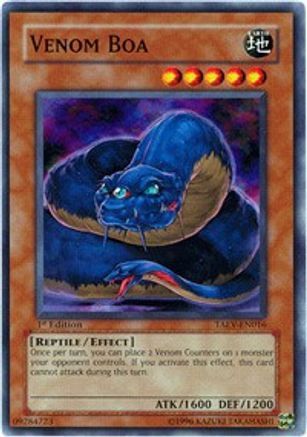 Venom Boa (TAEV-EN016) - Tactical Evolution 1st Edition - Premium Yugioh Single from Konami - Just $0.30! Shop now at Game Crave Tournament Store