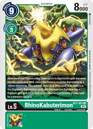 Rhinokabuterimon (BT7-051) - Next Adventure - Premium Digimon Single from Bandai - Just $0.08! Shop now at Game Crave Tournament Store