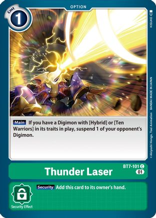 Thunder Laser (BT7-101) - Next Adventure - Premium Digimon Single from Bandai - Just $0.08! Shop now at Game Crave Tournament Store