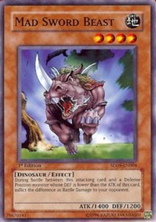 Mad Sword Beast (SD09-EN004) - Structure Deck: Dinosaur's Rage 1st Edition - Premium Yugioh Single from Konami - Just $0.25! Shop now at Game Crave Tournament Store
