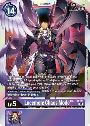Lucemon: Chaos Mode (BT7-111) - Next Adventure Foil - Premium Digimon Single from Bandai - Just $4.22! Shop now at Game Crave Tournament Store