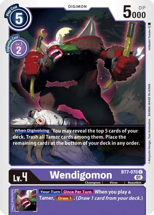 Wendigomon (BT7-070) - Next Adventure - Premium Digimon Single from Bandai - Just $0.25! Shop now at Game Crave Tournament Store