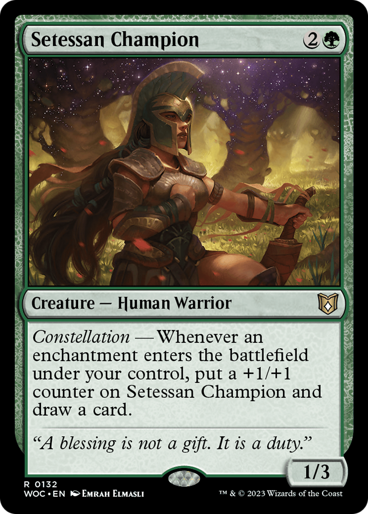 Setessan Champion (WOC-132) - Wilds of Eldraine Commander - Premium MTG Single from Wizards of the Coast - Just $0.73! Shop now at Game Crave Tournament Store