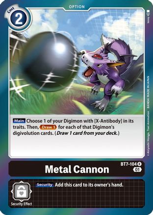 Metal Cannon (BT7-104) - Next Adventure Foil - Premium Digimon Single from Bandai - Just $0.25! Shop now at Game Crave Tournament Store