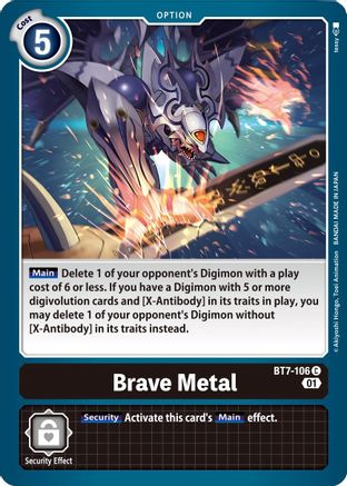 Brave Metal (BT7-106) - Next Adventure - Premium Digimon Single from Bandai - Just $0.25! Shop now at Game Crave Tournament Store