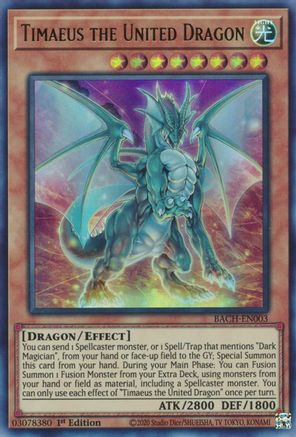 Timaeus the United Dragon (BACH-EN003) - Battle of Chaos 1st Edition - Premium Yugioh Single from Konami - Just $2.29! Shop now at Game Crave Tournament Store