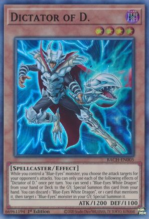 Dictator of D. (BACH-EN005) - Battle of Chaos 1st Edition - Premium Yugioh Single from Konami - Just $0.38! Shop now at Game Crave Tournament Store