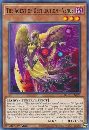 The Agent of Destruction - Venus (BACH-EN021) - Battle of Chaos 1st Edition - Premium Yugioh Single from Konami - Just $0.25! Shop now at Game Crave Tournament Store