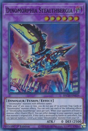 Dinomorphia Stealthbergia (BACH-EN039) - Battle of Chaos 1st Edition - Premium Yugioh Single from Konami - Just $0.27! Shop now at Game Crave Tournament Store