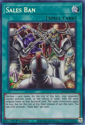 Sales Ban (BACH-EN063) - Battle of Chaos 1st Edition - Premium Yugioh Single from Konami - Just $9.29! Shop now at Game Crave Tournament Store