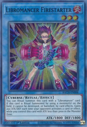 Libromancer Firestarter (BACH-EN088) - Battle of Chaos 1st Edition - Premium Yugioh Single from Konami - Just $0.23! Shop now at Game Crave Tournament Store