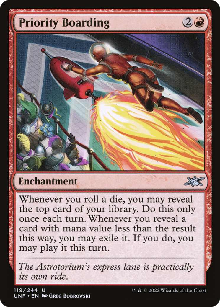 Priority Boarding (UNF-119) - Unfinity - Premium MTG Single from Wizards of the Coast - Just $0.08! Shop now at Game Crave Tournament Store