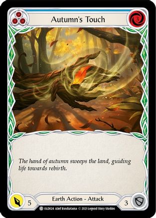 Autumn's Touch (Blue) (OLD024) - Blitz Deck: Tales of Aria - Oldhim - Premium Flesh And Blood Single from Legend Story Studios - Just $0.25! Shop now at Game Crave Tournament Store