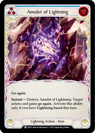 Amulet of Lightning (LXI021) - Blitz Deck: Tales of Aria - Lexi - Premium Flesh And Blood Single from Legend Story Studios - Just $0.08! Shop now at Game Crave Tournament Store