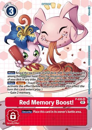 Red Memory Boost! - P-035 (Next Adventure Box Promotion Pack) (P-035) - Digimon Promotion Cards - Premium Digimon Single from Bandai - Just $3.64! Shop now at Game Crave Tournament Store
