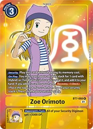 Zoe Orimoto (Box Topper) (BT7-088) - Next Adventure Foil - Premium Digimon Single from Bandai - Just $0.98! Shop now at Game Crave Tournament Store