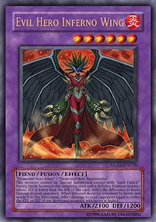 Evil Hero Inferno Wing (GLAS-EN038) - Gladiator's Assault 1st Edition - Premium Yugioh Single from Konami - Just $1.85! Shop now at Game Crave Tournament Store
