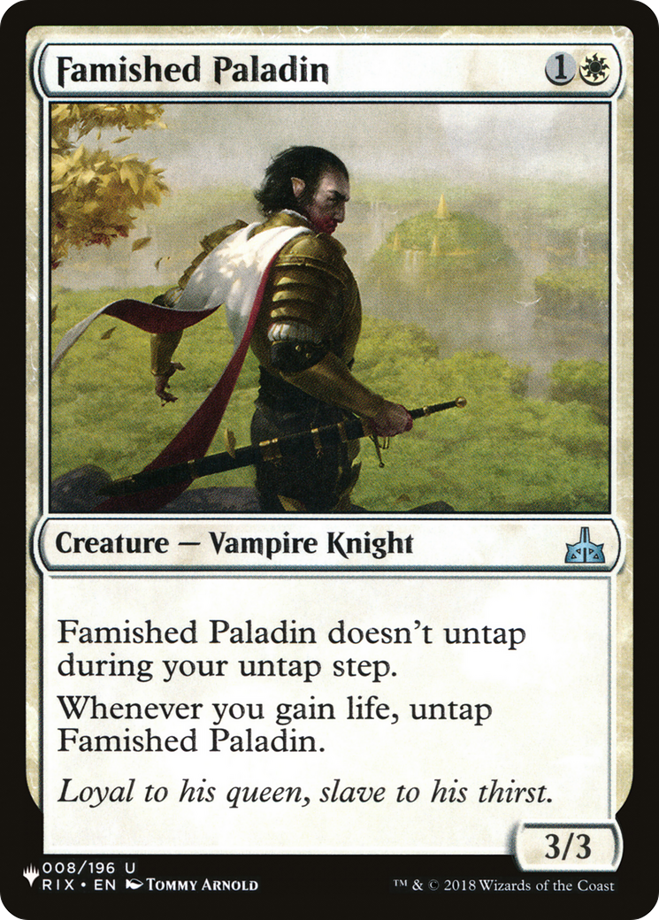 Famished Paladin (PLIST-1294) - The List - Premium MTG Single from Wizards of the Coast - Just $0.08! Shop now at Game Crave Tournament Store